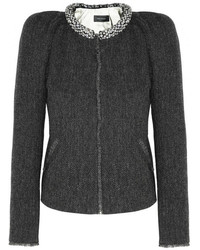 dunkelgraue Tweed-Jacke von Isabel Marant