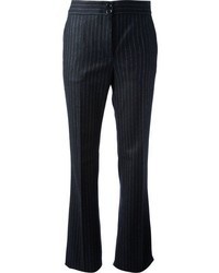 dunkelgraue vertikal gestreifte Anzughose von Moschino