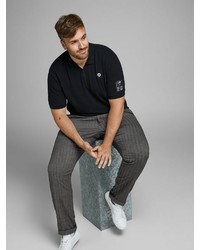 dunkelgraue vertikal gestreifte Chinohose von Jack & Jones