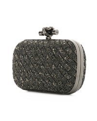 dunkelgraue verzierte Clutch von Bottega Veneta