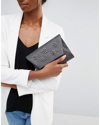 dunkelgraue verzierte Clutch von Lavand