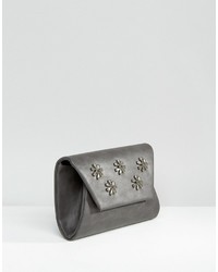 dunkelgraue verzierte Clutch von Lavand