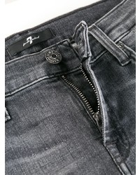 dunkelgraue verzierte enge Jeans von 7 For All Mankind