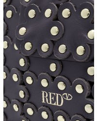 dunkelgraue verzierte Leder Umhängetasche von RED Valentino
