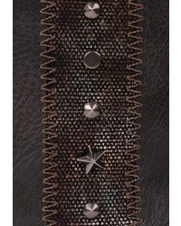 dunkelgraue verzierte Leder Umhängetasche von SURI FREY