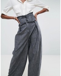 dunkelgraue weite Hose von Asos