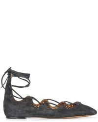 dunkelgraue Wildleder Ballerinas von Etoile Isabel Marant