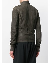 dunkelgraue Wildleder Bomberjacke von Rick Owens