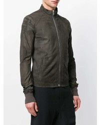 dunkelgraue Wildleder Bomberjacke von Rick Owens