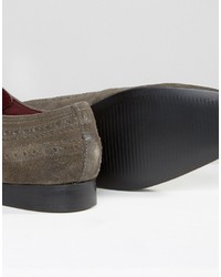 dunkelgraue Wildleder Brogues von Asos