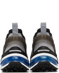 dunkelgraue Wildleder niedrige Sneakers von DSQUARED2