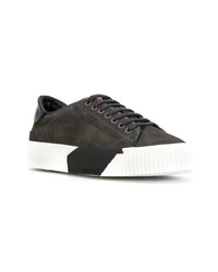 dunkelgraue Wildleder niedrige Sneakers von Moncler