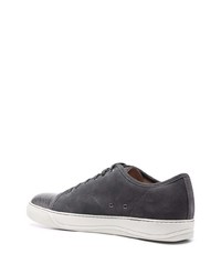 dunkelgraue Wildleder niedrige Sneakers von Lanvin