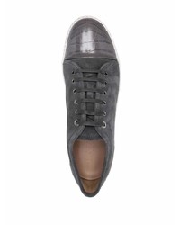 dunkelgraue Wildleder niedrige Sneakers von Lanvin