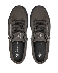 dunkelgraue Wildleder niedrige Sneakers von Giuseppe Zanotti