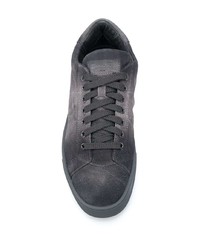 dunkelgraue Wildleder niedrige Sneakers von Santoni