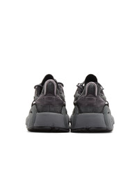 dunkelgraue Wildleder niedrige Sneakers von adidas Originals