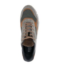 dunkelgraue Wildleder niedrige Sneakers von Hogan