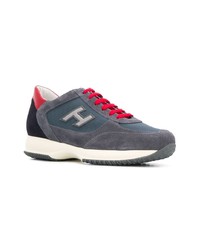 dunkelgraue Wildleder niedrige Sneakers von Hogan