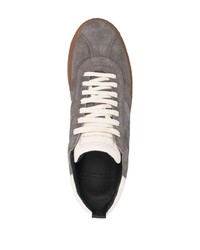 dunkelgraue Wildleder niedrige Sneakers von Officine Creative