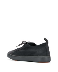 dunkelgraue Wildleder niedrige Sneakers von Santoni