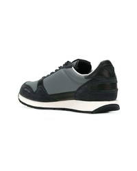 dunkelgraue Wildleder niedrige Sneakers von Emporio Armani