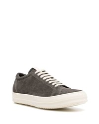 dunkelgraue Wildleder niedrige Sneakers von Rick Owens