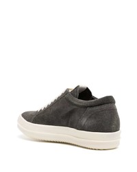 dunkelgraue Wildleder niedrige Sneakers von Rick Owens