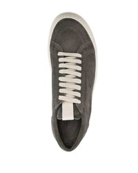 dunkelgraue Wildleder niedrige Sneakers von Rick Owens