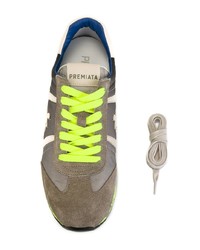 dunkelgraue Wildleder niedrige Sneakers von Premiata