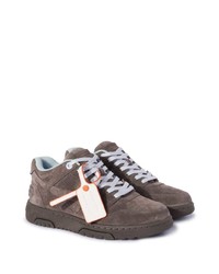 dunkelgraue Wildleder niedrige Sneakers von Off-White