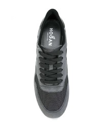 dunkelgraue Wildleder niedrige Sneakers von Hogan