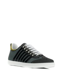 dunkelgraue Wildleder niedrige Sneakers von DSQUARED2