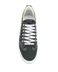 dunkelgraue Wildleder niedrige Sneakers von DSQUARED2