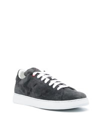 dunkelgraue Wildleder niedrige Sneakers von Kiton