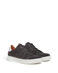 dunkelgraue Wildleder niedrige Sneakers von Ermenegildo Zegna