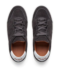 dunkelgraue Wildleder niedrige Sneakers von Ermenegildo Zegna