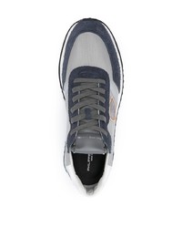 dunkelgraue Wildleder niedrige Sneakers von Philippe Model Paris