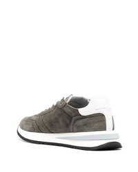 dunkelgraue Wildleder niedrige Sneakers von Philippe Model Paris