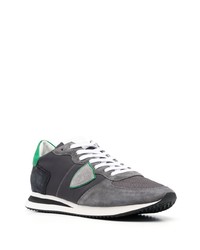 dunkelgraue Wildleder niedrige Sneakers von Philippe Model Paris