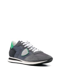 dunkelgraue Wildleder niedrige Sneakers von Philippe Model Paris