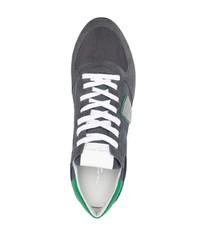 dunkelgraue Wildleder niedrige Sneakers von Philippe Model Paris