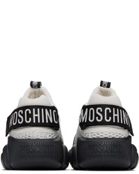 dunkelgraue Wildleder niedrige Sneakers von Moschino
