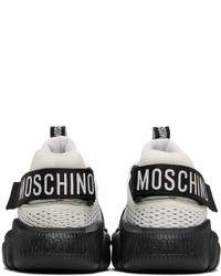 dunkelgraue Wildleder niedrige Sneakers von Moschino