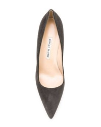 dunkelgraue Wildleder Pumps von Manolo Blahnik