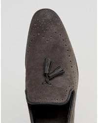 dunkelgraue Wildleder Slipper von Asos