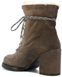 dunkelgraue Wildleder Stiefeletten von Stuart Weitzman