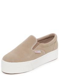 dunkelgraue Wildleder Turnschuhe von Superga