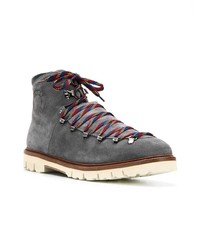 dunkelgraue Wildlederarbeitsstiefel von Bally