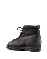 dunkelgraue Wildlederarbeitsstiefel von Officine Creative